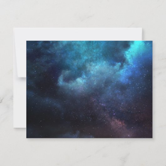 Save The Date Étoiles brillantes Bleu Nebula foncé Enregistrer l (Dos)