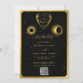 Save The Date Étoiles célestes Crescent Lune Mariage d'or noir (Devant)