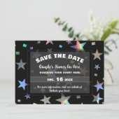Save The Date Étoiles de mariage holographiques arc-en-ciel de f (Debout devant)