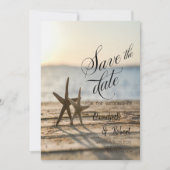 Save The Date Étoiles de mer Plage de sable Sauvegarder la date (Devant)