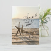 Save The Date Étoiles de mer Plage de sable Sauvegarder la date (Debout devant)