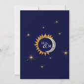 Save The Date Étoiles de minuit Monogramme Bleu Nuit Mariage (Dos)