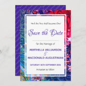 Save The Date ÉTOILES DE NOËL | Mariage festif d'hiver Abstrait (Devant / Derrière)