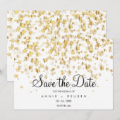 Save The Date Étoiles dorées élégantes modernes simples (Devant / Derrière)