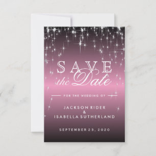 Save The Date Étoiles en Mauve rose métallique - Enregistrer la 