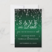 Save The Date Étoiles en métal vert foncé - Enregistrer la date (Devant)