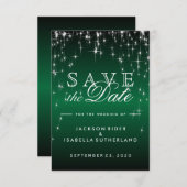 Save The Date Étoiles en métal vert foncé - Enregistrer la date (Devant / Derrière)