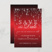 Save The Date Étoiles en rouge métallique Enregistrer la date (Devant / Derrière)