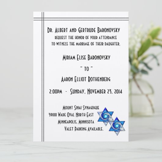 Save The Date Étoiles interdépendantes de David Mariage juif (Debout devant)