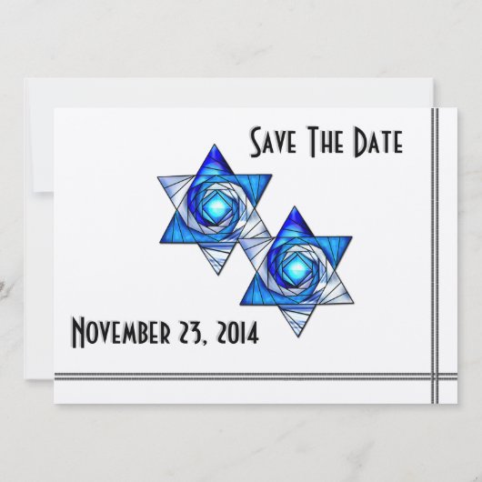 Save The Date Étoiles interdépendantes de David Mariage juif (Dos)