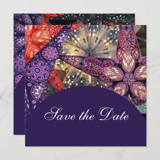 Save The Date Étoiles Modernes Élégantes Enregistrez la Date (Devant / Derrière)