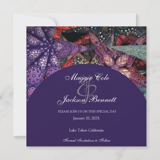 Save The Date Étoiles Modernes Élégantes Enregistrez la Date (Dos)