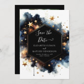 Save The Date Étoiles modernes Mariage céleste (Devant / Derrière)