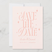 Save The Date Étoiles Whimsical Rose Bleu Enregistrer La Date (Devant)