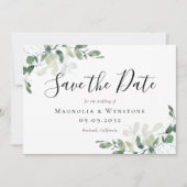 Save The Date Eucalyptus Aquarelle Mariage Enregistrer La Date (Devant)