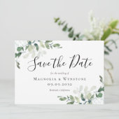 Save The Date Eucalyptus Aquarelle Mariage Enregistrer La Date (Debout devant)