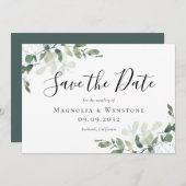 Save The Date Eucalyptus Aquarelle Mariage Enregistrer La Date (Devant / Derrière)