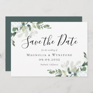 Save The Date Eucalyptus Aquarelle Mariage Enregistrer La Date