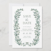 Save The Date Eucalyptus élégant (Devant)