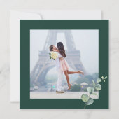 Save The Date Eucalyptus Émeraude Vert Élégant Sage Vert (Dos)