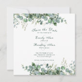 Save The Date Eucalyptus Émeraude Vert Élégant Sage Vert (Devant)