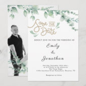 Save The Date Eucalyptus Enregistrer la Date (Devant / Derrière)