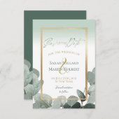 Save The Date Eucalyptus Enregistrer la date mariage vert sauge (Devant / Derrière)