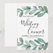 Save The Date Eucalyptus Enregistrez la Date (Devant / Derrière)