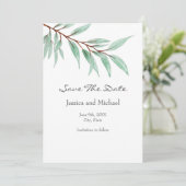 Save The Date Eucalyptus Feuilles (Debout devant)