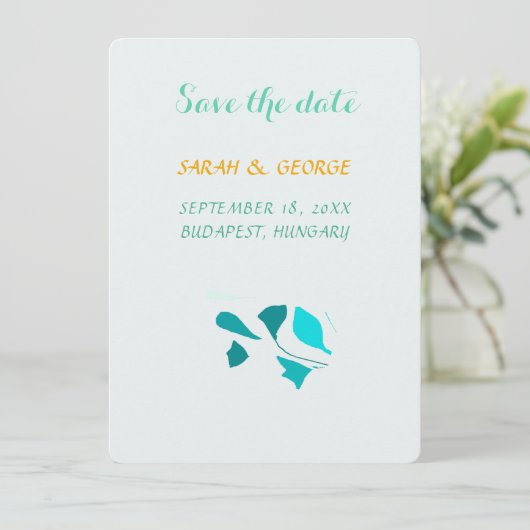 Save The Date Eucalyptus feuilles Appartement Enregistrer La Car (Debout devant)