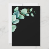 Save The Date Eucalyptus Feuilles Noir Mariage Enregistrer la da (Dos)