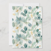 Save The Date Eucalyptus Gold Aquarelle Sage Vert Floral (Dos)