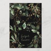 Save The Date Eucalyptus Golden Boho Élégant Onyx Pampas Noir (Dos)