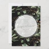 Save The Date Eucalyptus Golden Boho Élégant Onyx Pampas Noir S (Devant)