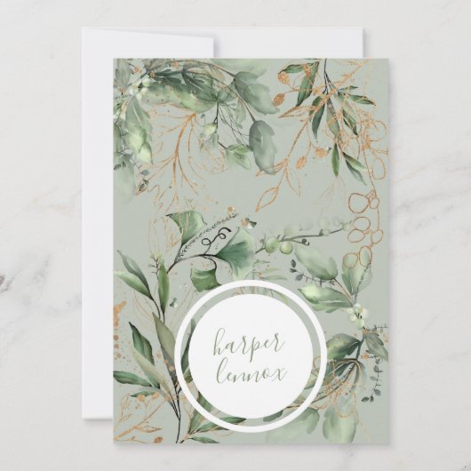 Save The Date Eucalyptus Golden Boho moderne automne Pampas Circ (Dos)