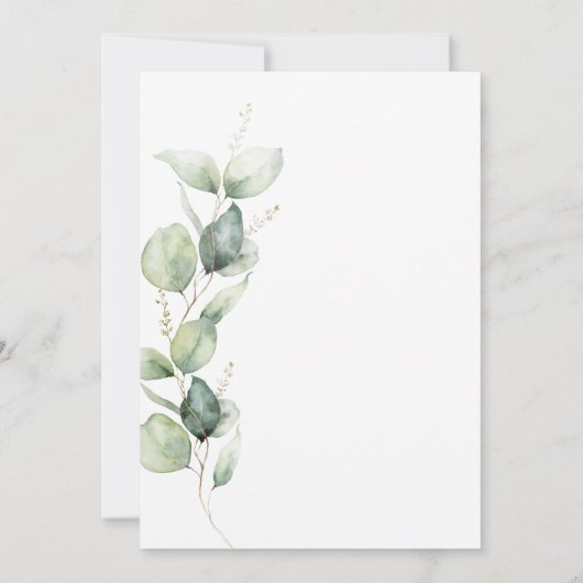 Save The Date Eucalyptus Green Foliage Mariage de script (Dos)