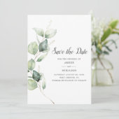 Save The Date Eucalyptus Green Script Enregistrer la date (Debout devant)