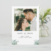 Save The Date eucalyptus greenery wedding (Debout devant)