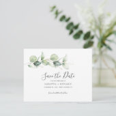 Save The Date Eucalyptus Mariage de feuillage botanique (Debout devant)