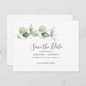 Save The Date Eucalyptus Mariage de feuillage botanique (Devant / Derrière)