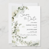 Save The Date Eucalyptus Mariage Sage Green Photo (Devant)