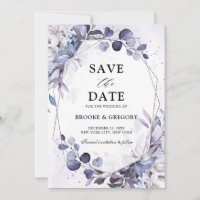 Eucalyptus Periwinkle violet Mariage géométrique