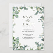 Save The Date Eucalyptus Photo Collage QR Code Mariage (Devant)