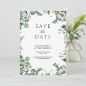Save The Date Eucalyptus Photo Collage QR Code Mariage (Debout devant)