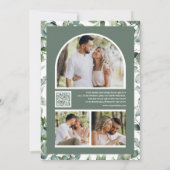 Save The Date Eucalyptus Photo Collage QR Code Mariage (Dos)