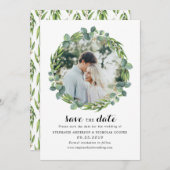 Save The Date Eucalyptus photo enregistrer la date (Devant / Derrière)