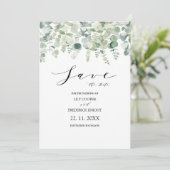 Save The Date Eucalyptus photo feuille Mariage Enregistrer la da (Debout devant)
