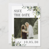Save The Date Eucalyptus Photo Mariage QR Code Retour (Devant)