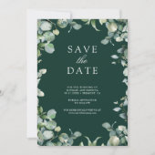 Save The Date Eucalyptus Photo QR Code Emerald Green Wedding (Devant)