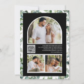 Save The Date Eucalyptus Photo QR Code Mariage noir (Dos)